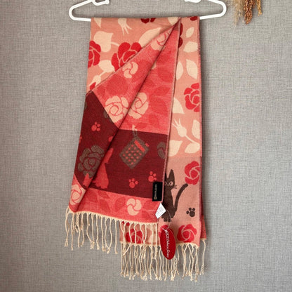 Official Ghibli Kiki Shoulder Shawl • Kikis Delivery Service Jacquard Stole/Scarf/Tippet/Cape/Put - on/Muffler • Jiji Gigi - Kamaji Market
