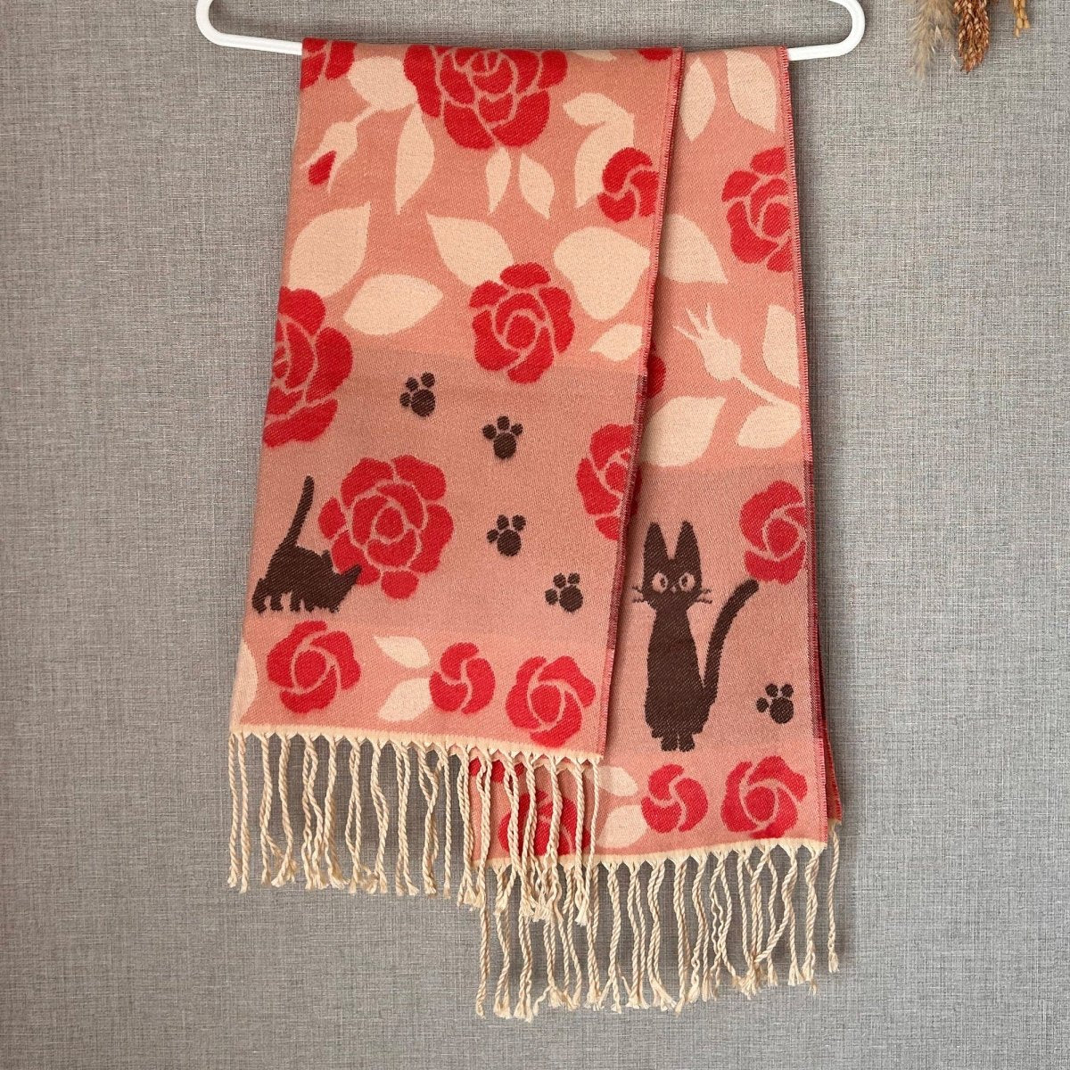 Official Ghibli Kiki Shoulder Shawl • Kikis Delivery Service Jacquard Stole/Scarf/Tippet/Cape/Put - on/Muffler • Jiji Gigi - Kamaji Market