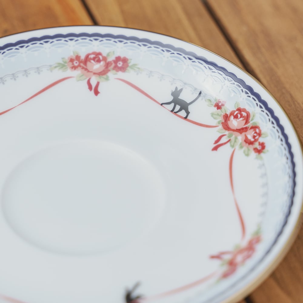 Official Ghibli Kikis Delivery Service Blue Tea Cup Set • Japanese Noritake Porcelain with Jiji - Kamaji Market