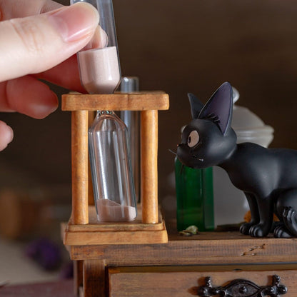 Official Ghibli Kikis Delivery Service Diorama/Clock • Jiji Cat Hourglass Sand Clock Interior Home Decor - Kamaji Market