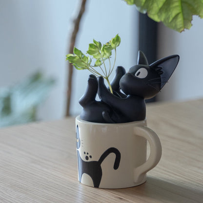 Official Ghibli Kikis Delivery Service Figure/Vase with Jiji Cat - Kamaji Market