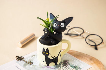 Official Ghibli Kikis Delivery Service Figure/Vase with Jiji Cat - Kamaji Market