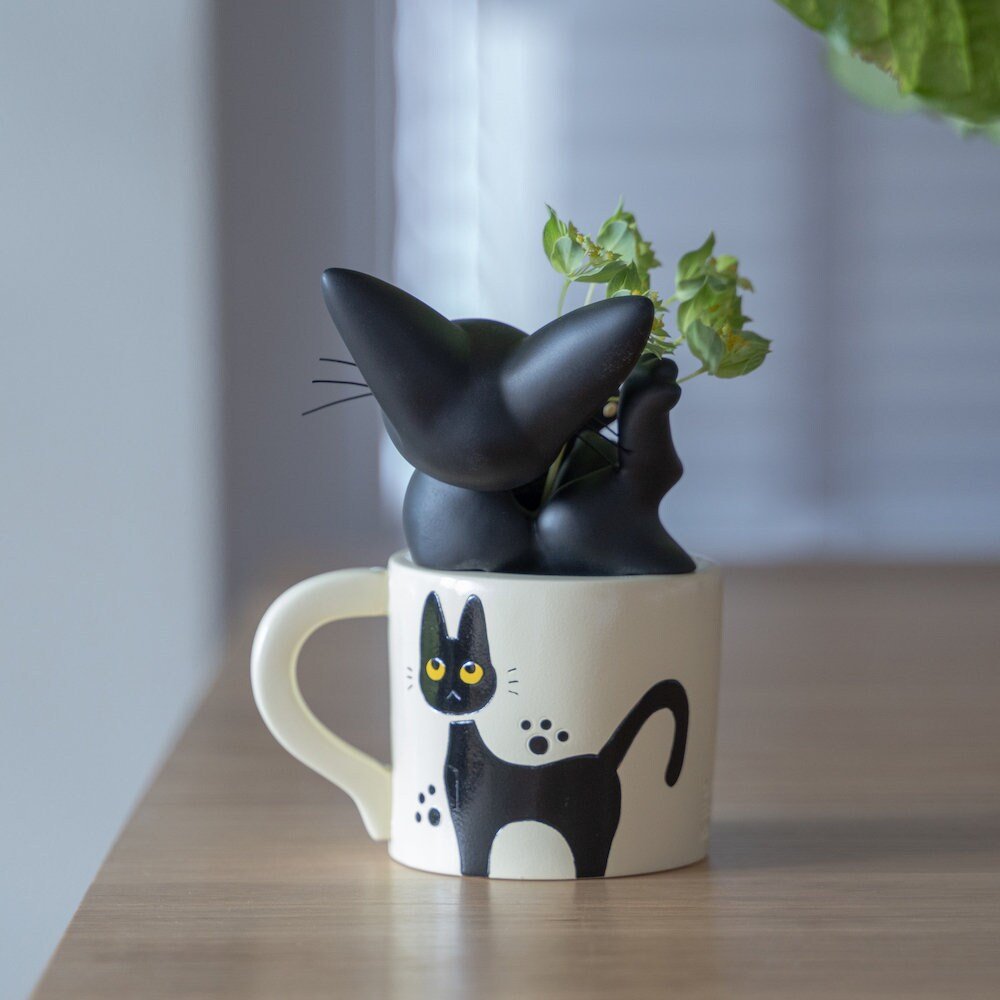 Official Ghibli Kikis Delivery Service Figure/Vase with Jiji Cat - Kamaji Market