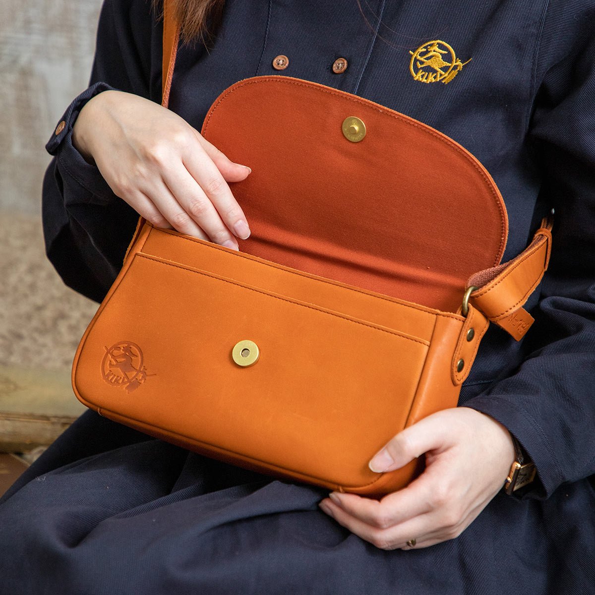Official Ghibli Kikis Delivery Service Genuine Leather Shoulder Bag/Clutch • Made in Japan - Kamaji Market