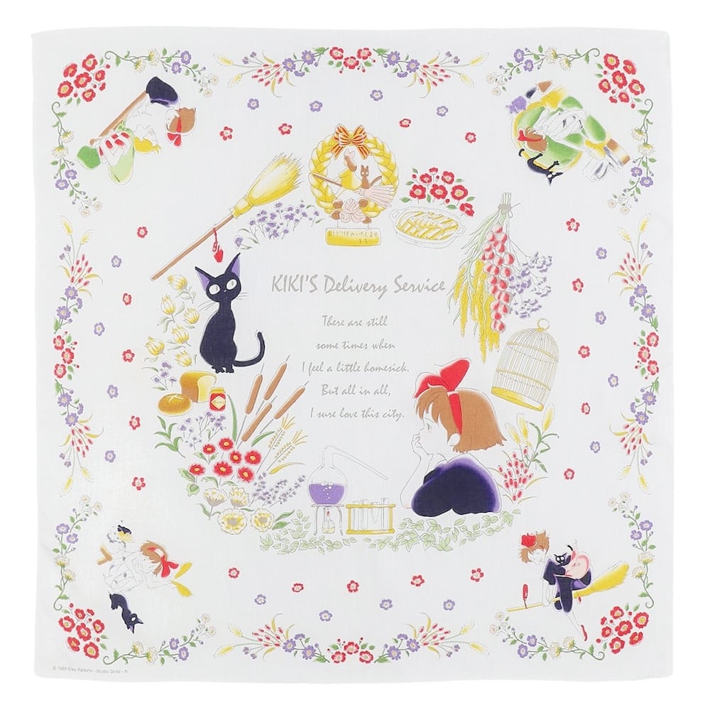 Official Ghibli Kikis Delivery Service Neckerchief/Handkerchief • Tapestry/Interior Decor with Jiji - Kamaji Market