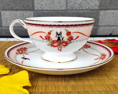 Official Ghibli Kikis Delivery Service Noritake Tea Cup Set • Japanese Bone China Dessert Plate • Ceramic Porcelain Jiji Gigi Tableware Gift - Kamaji Market