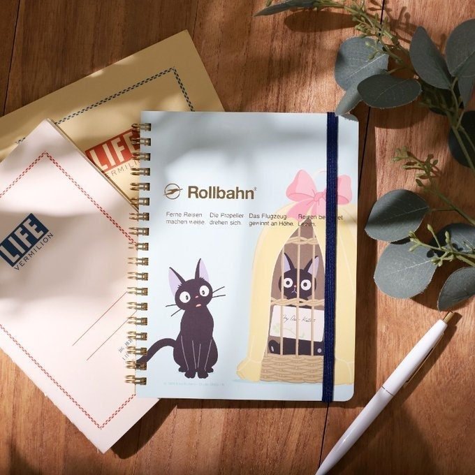 Official Ghibli Kikis Delivery Service Notebook • Jiji Notepad/Sketchbook/Writing pad/Planner • Rollban Spiral Book/Japanese Stationery Gift - Kamaji Market
