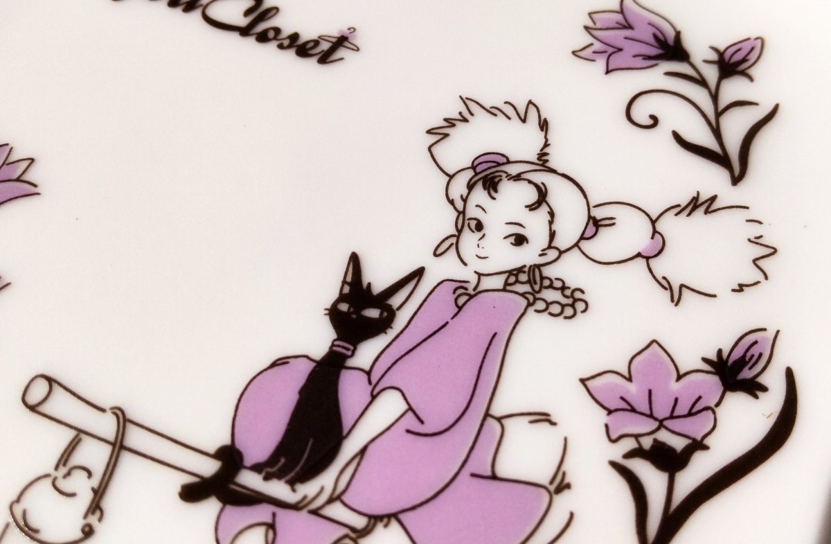 Official Ghibli Kikis Delivery Service Plate/Dish • Jiji Gigi Appetizer/Bread/Dessert Plate • Japanese Tableware - Kamaji Market