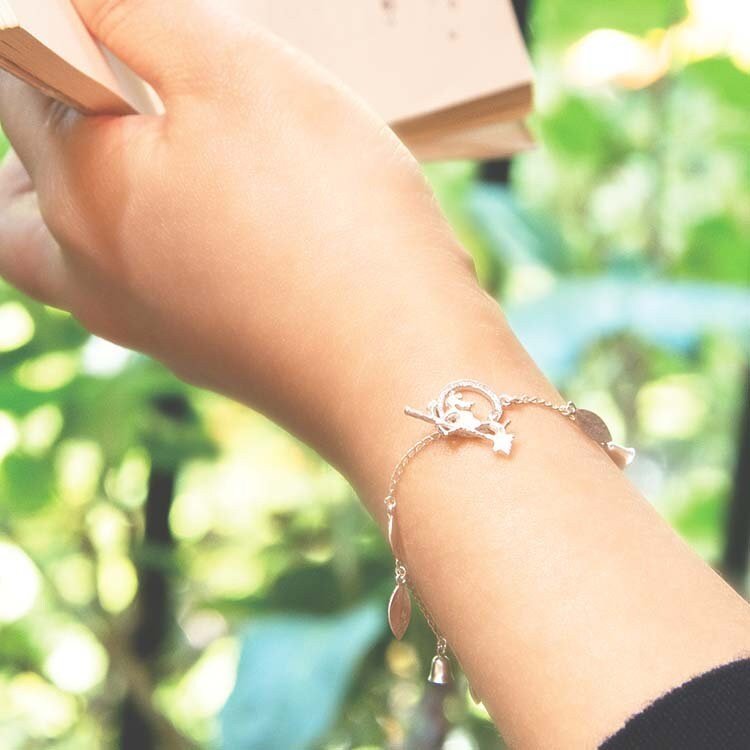 Official Ghibli Kikis Delivery Service Silver Bracelet • Japanese Handmade Jewelry • Ghibli Museum Exclusive - Kamaji Market