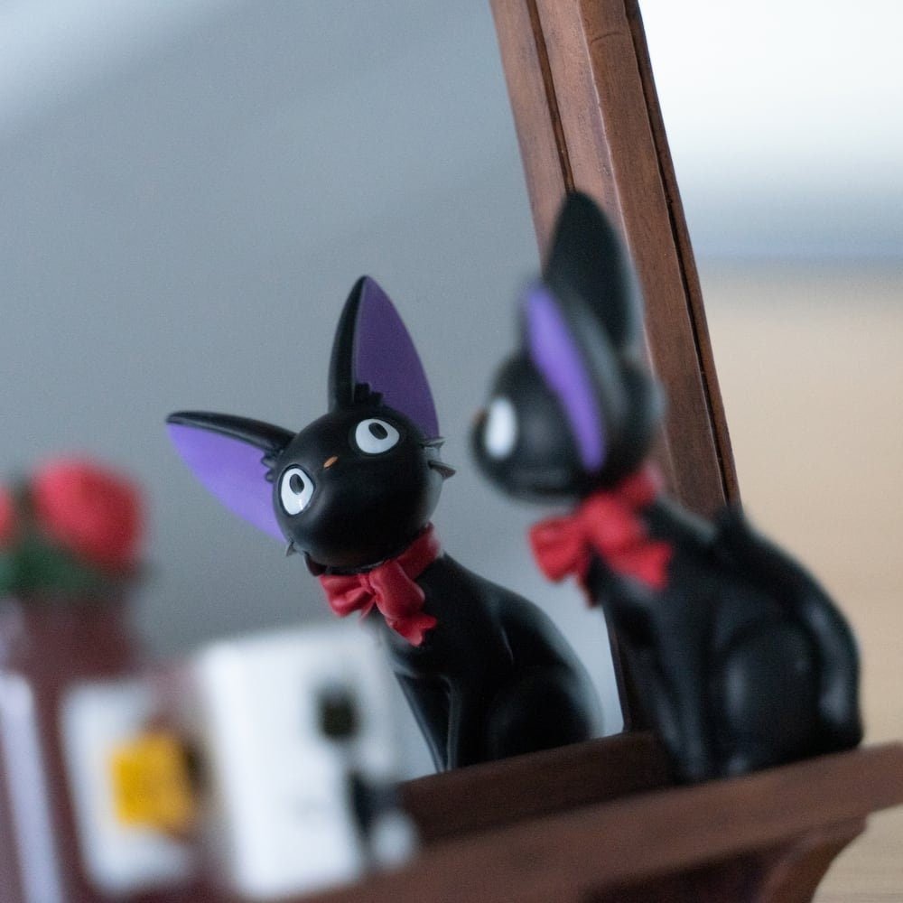 Official Ghibli Kikis Delivery Service Wall/Desk Mirror • Jiji on the Window Wall Hanging/Home Decor/Interior Diorama - Kamaji Market