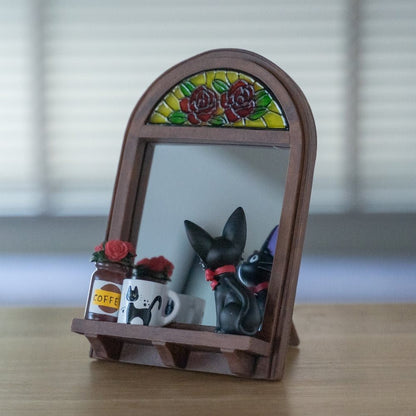 Official Ghibli Kikis Delivery Service Wall/Desk Mirror • Jiji on the Window Wall Hanging/Home Decor/Interior Diorama - Kamaji Market