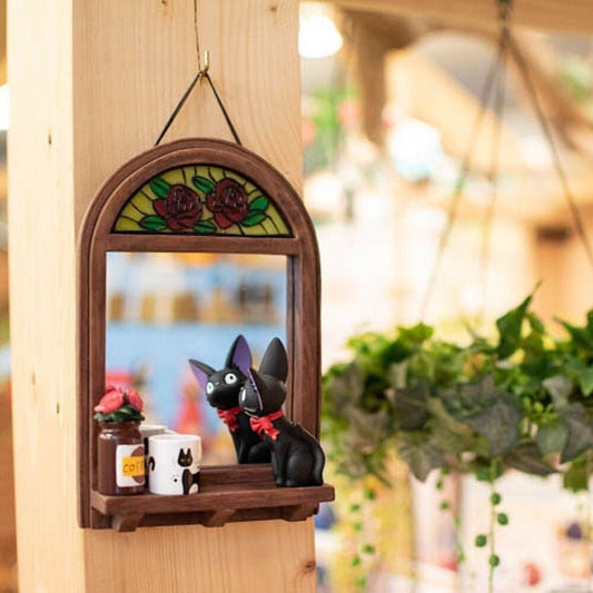 Official Ghibli Kikis Delivery Service Wall/Desk Mirror • Jiji on the Window Wall Hanging/Home Decor/Interior Diorama - Kamaji Market