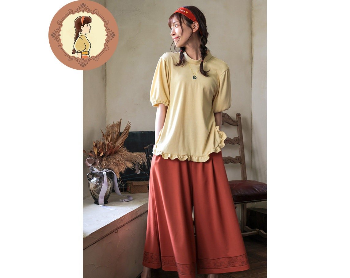 Official Ghibli Laputa Pants & Blouse • Castle in the Sky Costume/Top-Bottom/Jumpsuit/Clothes/Outfit • Donguri Closet - Kamaji Market