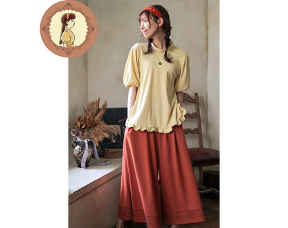 Official Ghibli Laputa Pants & Blouse • Castle in the Sky Costume/Top-Bottom/Jumpsuit/Clothes/Outfit • Donguri Closet - Kamaji Market
