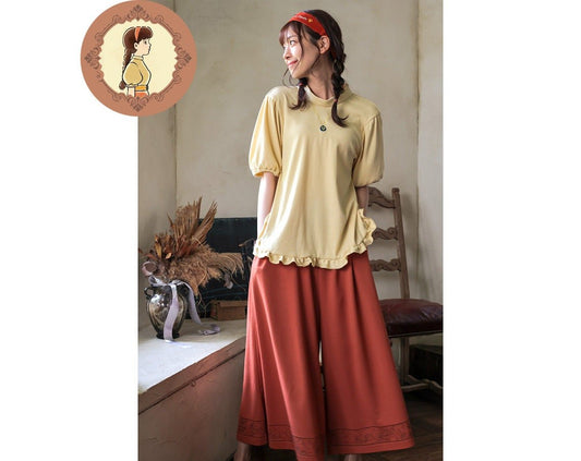 Official Ghibli Laputa Pants & Blouse • Castle in the Sky Costume/Top-Bottom/Jumpsuit/Clothes/Outfit • Donguri Closet - Kamaji Market