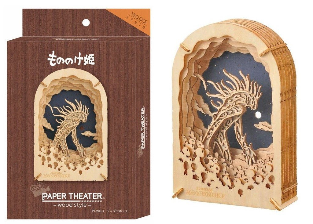 Official Ghibli Laputa Wooden Paper Theater • Diorama/Papercraft/Miniature/Home Decor • Castle in the Sky Anime Film Scene • Tiger Moth - Kamaji Market