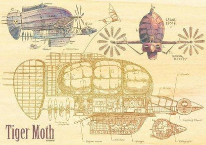 Official Ghibli Laputa Wooden Paper Theater • Diorama/Papercraft/Miniature/Home Decor • Castle in the Sky Anime Film Scene • Tiger Moth - Kamaji Market