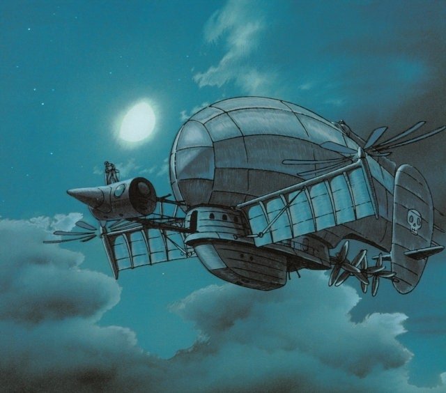 Official Ghibli Laputa Wooden Paper Theater • Diorama/Papercraft/Miniature/Home Decor • Castle in the Sky Anime Film Scene • Tiger Moth - Kamaji Market