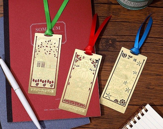 Official Ghibli Metal Bookmark • Totoro, Spirited Away, Howls Moving Castle Book Marker/Ribbon • Japanese Stationery - Kamaji Market