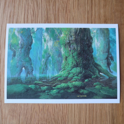 Official Ghibli Mononoke Art Postcard • Nizo Yamamoto Painting Message card/Letter • Princess Mononoke Anime - Kamaji Market
