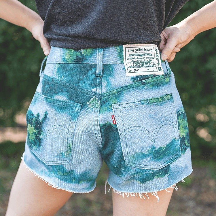 Official Ghibli Mononoke Denim Shorts • Princess Mononoke Clothes/Pants/Outfit/Wear/Bottom • San, Wolf Anime - Kamaji Market