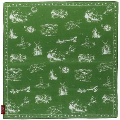 Official Ghibli Mononoke Handkerchief/Tapestry • Princess Mononoke Bandana/Neckerchief/Scarf/Wall Hanging/Interior Decor - Kamaji Market