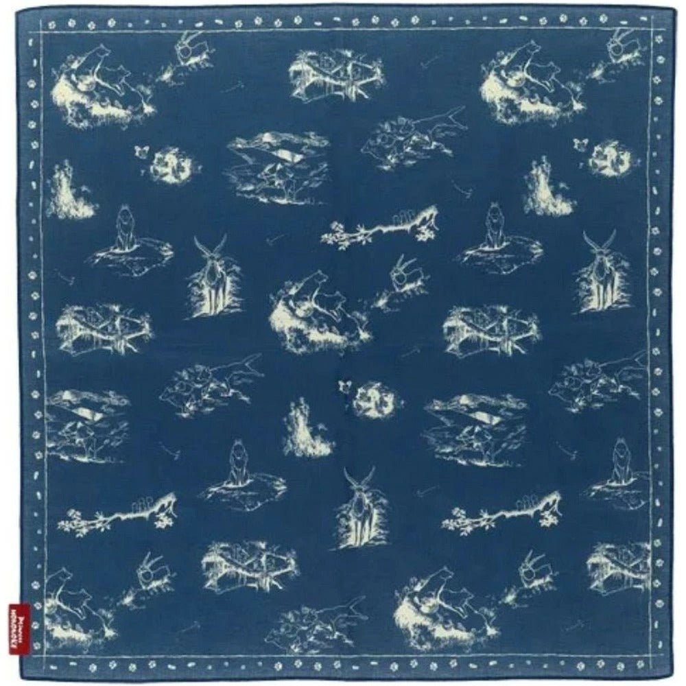 Official Ghibli Mononoke Handkerchief/Tapestry • Princess Mononoke Bandana/Neckerchief/Scarf/Wall Hanging/Interior Decor - Kamaji Market