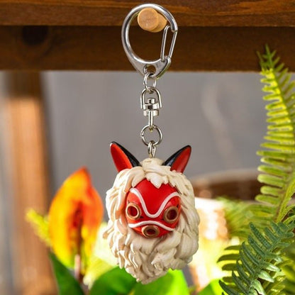Official Ghibli Mononoke Keychain/Charm • Princess Mononoke Bag Decor/Pendant/Strap • San's Mask Kodama Anime - Kamaji Market