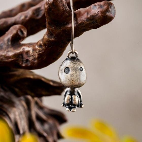 Official Ghibli Mononoke Kodama Earrings Set of 2 • Princess Mononoke Japanese Handmade Jewelry - Kamaji Market