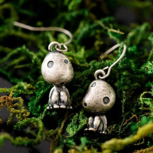 Official Ghibli Mononoke Kodama Earrings Set of 2 • Princess Mononoke Japanese Handmade Jewelry - Kamaji Market