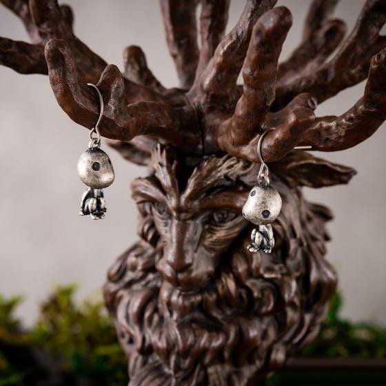 Official Ghibli Mononoke Kodama Earrings Set of 2 • Princess Mononoke Japanese Handmade Jewelry - Kamaji Market