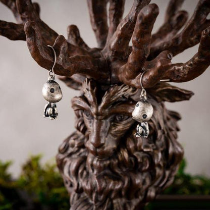 Official Ghibli Mononoke Kodama Earrings Set of 2 • Princess Mononoke Japanese Handmade Jewelry - Kamaji Market