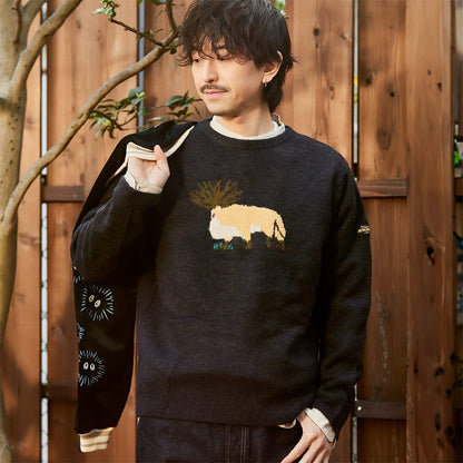 Official Ghibli Mononoke Sweater • Princesss Mononoke Pullover/Jumper/Winter Clothes • Shishigami Deer/Forest Spirit - Kamaji Market