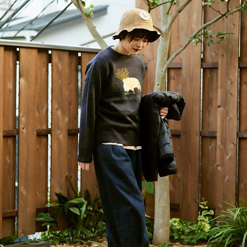Official Ghibli Mononoke Sweater • Princesss Mononoke Pullover/Jumper/Winter Clothes • Shishigami Deer/Forest Spirit - Kamaji Market