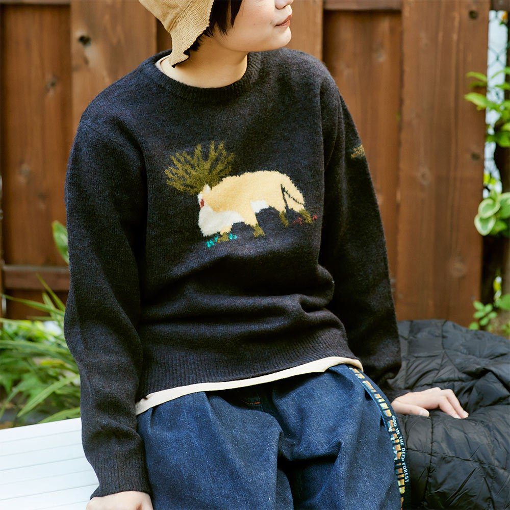 Official Ghibli Mononoke Sweater • Princesss Mononoke Pullover/Jumper/Winter Clothes • Shishigami Deer/Forest Spirit - Kamaji Market
