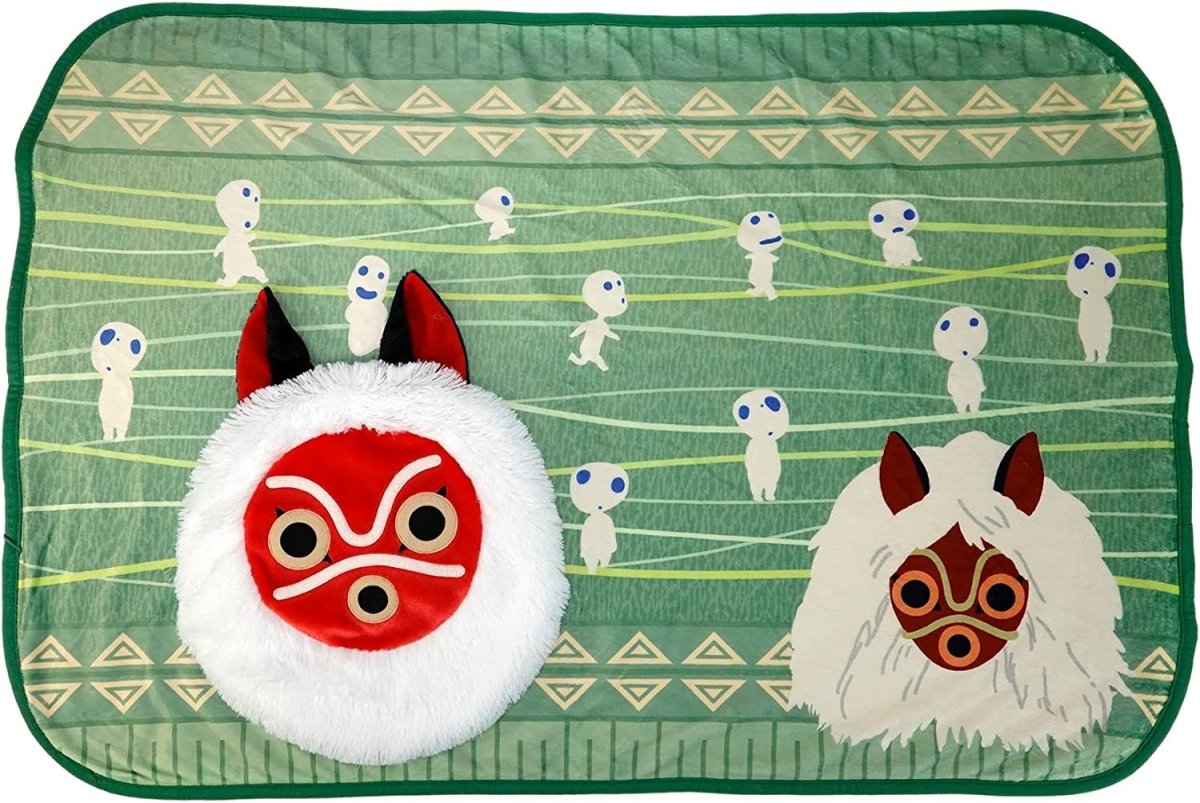 Official Ghibli Mononoke Warm Blanket/Cushion/Home Decor • Princess Mononoke Throw/Pillow/Replica/Interior Decoration - Kamaji Market