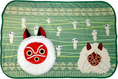 Official Ghibli Mononoke Warm Blanket/Cushion/Home Decor • Princess Mononoke Throw/Pillow/Replica/Interior Decoration - Kamaji Market