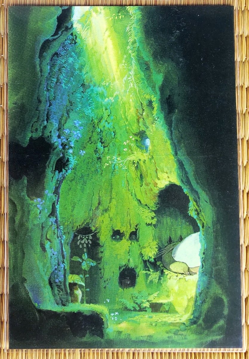 Official Ghibli Museum Art Postcard • My Neighbor Totoro Message card/Writing letter • Oga Kazuo Painting - Kamaji Market