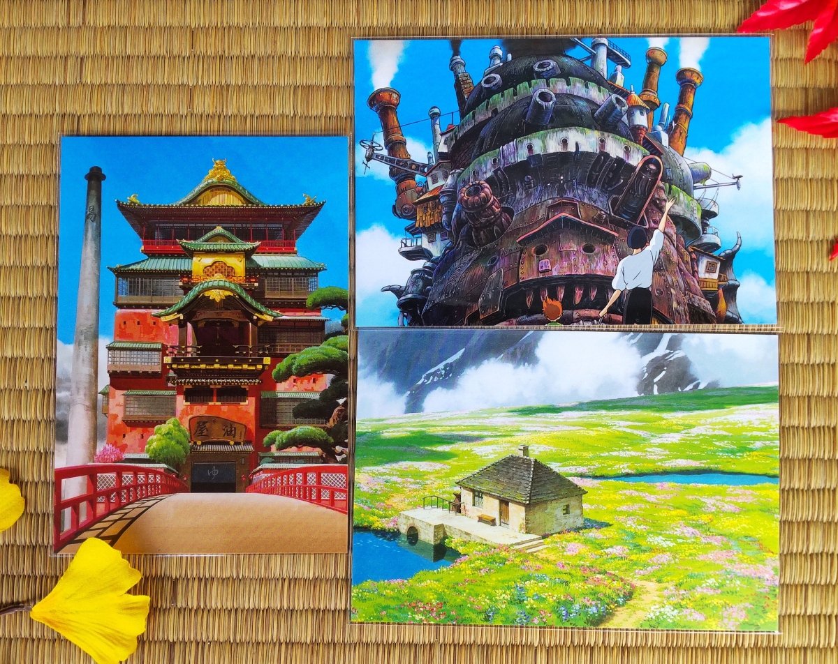 Official Ghibli Museum Art Postcard • Spirited Away, Howls Moving Castle Message card/Writing letter • Studio Ghibli Painting Gift - Kamaji Market