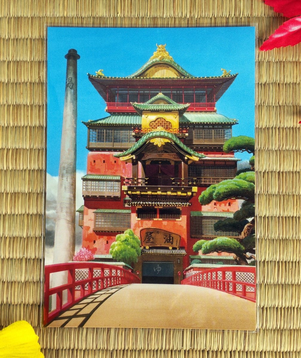 Official Ghibli Museum Art Postcard • Spirited Away, Howls Moving Castle Message card/Writing letter • Studio Ghibli Painting Gift - Kamaji Market