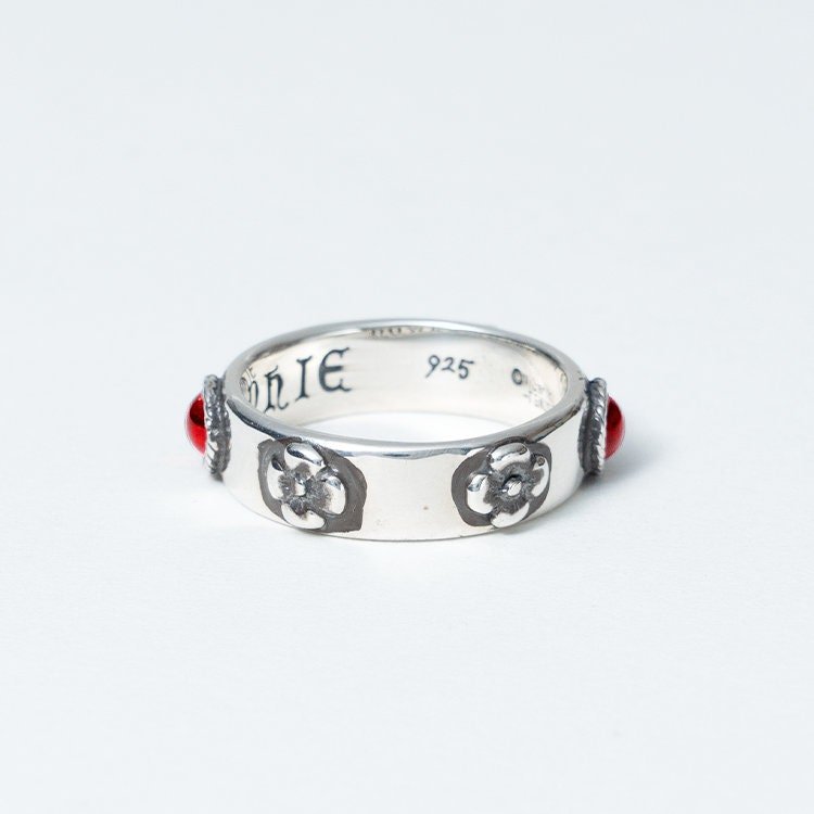 Official Ghibli Museum Silver Howls Ring Set • Howls Moving Castle Engraved Blue/Red Ring in Gift Box • Ghibli Museum Exclusive - Kamaji Market