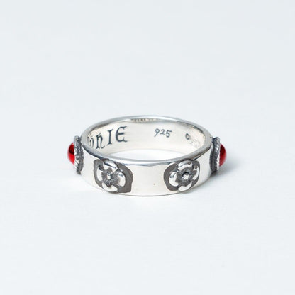 Official Ghibli Museum Silver Howls Ring Set • Howls Moving Castle Engraved Blue/Red Ring in Gift Box • Ghibli Museum Exclusive - Kamaji Market
