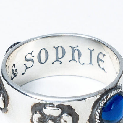 Official Ghibli Museum Silver Howls Ring Set • Howls Moving Castle Engraved Blue/Red Ring in Gift Box • Ghibli Museum Exclusive - Kamaji Market