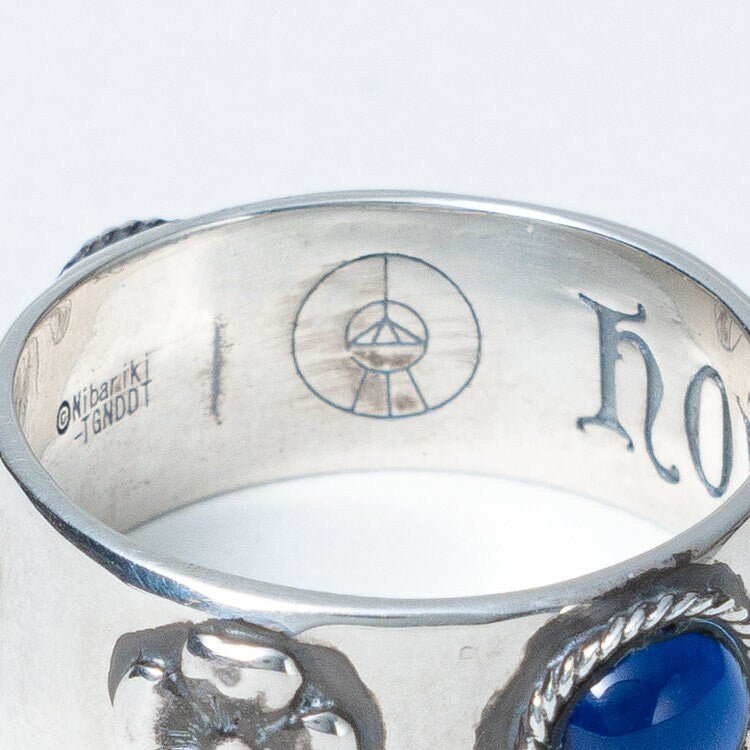 Official Ghibli Museum Silver Howls Ring Set • Howls Moving Castle Engraved Blue/Red Ring in Gift Box • Ghibli Museum Exclusive - Kamaji Market