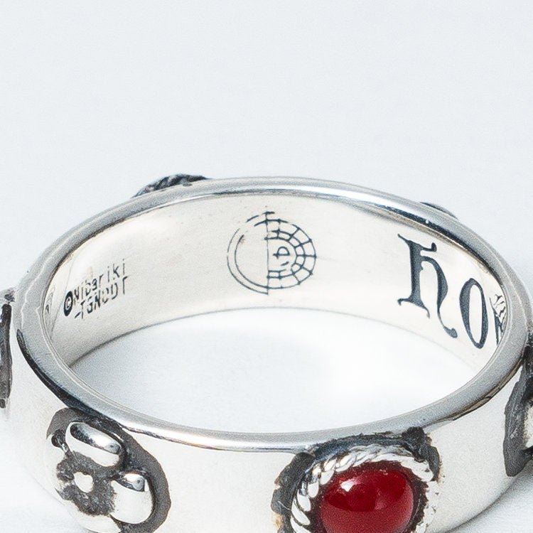 Official Ghibli Museum Silver Howls Ring Set • Howls Moving Castle Engraved Blue/Red Ring in Gift Box • Ghibli Museum Exclusive - Kamaji Market