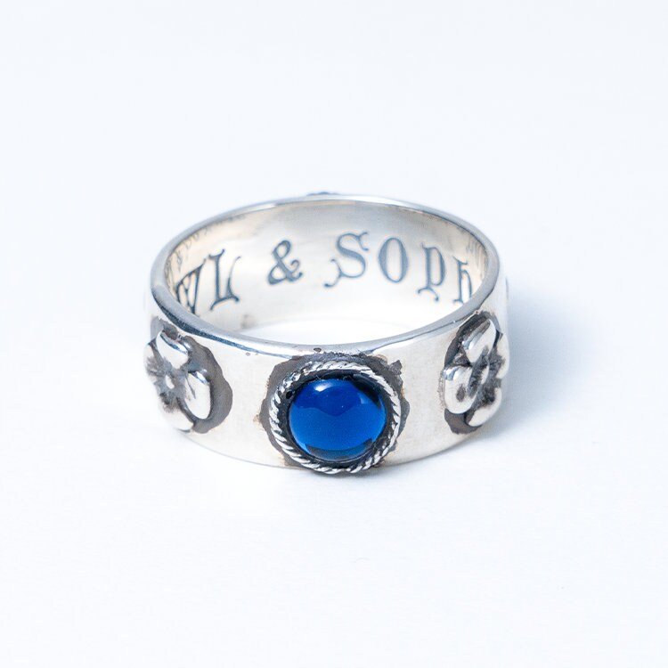 Official Ghibli Museum Silver Howls Ring Set • Howls Moving Castle Engraved Blue/Red Ring in Gift Box • Ghibli Museum Exclusive - Kamaji Market