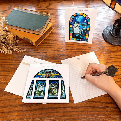 Official Ghibli Museum Totoro 3D Stained Glass Postcard • My Neighbor Totoro, Kikis Delivery Service Message card/Writing letter,Ghibli Gift - Kamaji Market