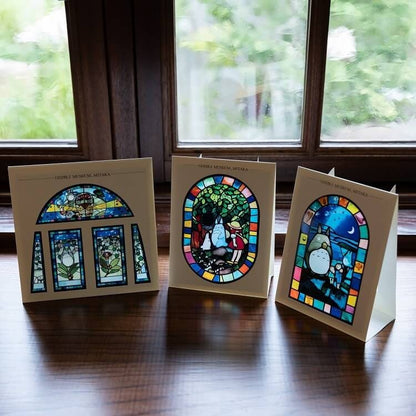 Official Ghibli Museum Totoro 3D Stained Glass Postcard • My Neighbor Totoro, Kikis Delivery Service Message card/Writing letter,Ghibli Gift - Kamaji Market