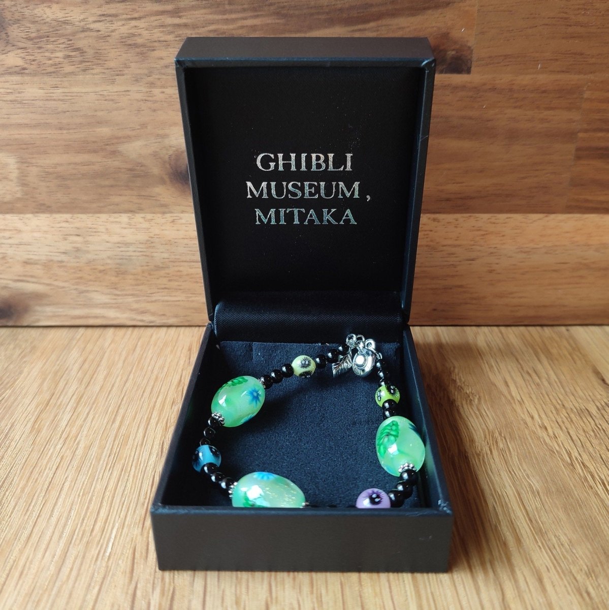 Official Ghibli Museum Totoro Bracelet • My Neighbor Totoro Handmade Glass Onyx Jewelry - Kamaji Market