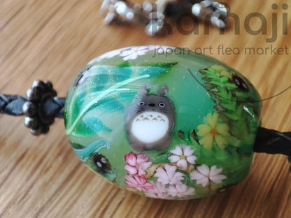 Official Ghibli Museum Totoro Necklace • My Neighbor Totoro Handmade Glass Jewelry - Kamaji Market